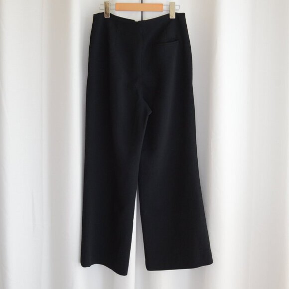 Aritzia Wilfred Nolay High Rise Wide Leg Flare Cropped Crepe Black Pants Sz 8 - Picture 6 of 7
